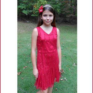 NEW Blush by Us Angels Red Sequins Sparkly Tween Holiday Dress 6x/7 Roaring 20's